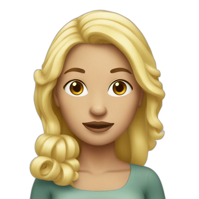 poulpe woman blond hair emoji