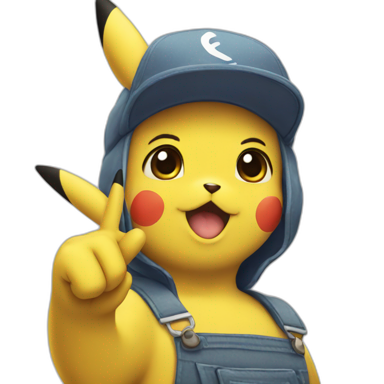 pikachu saluting face emoji
