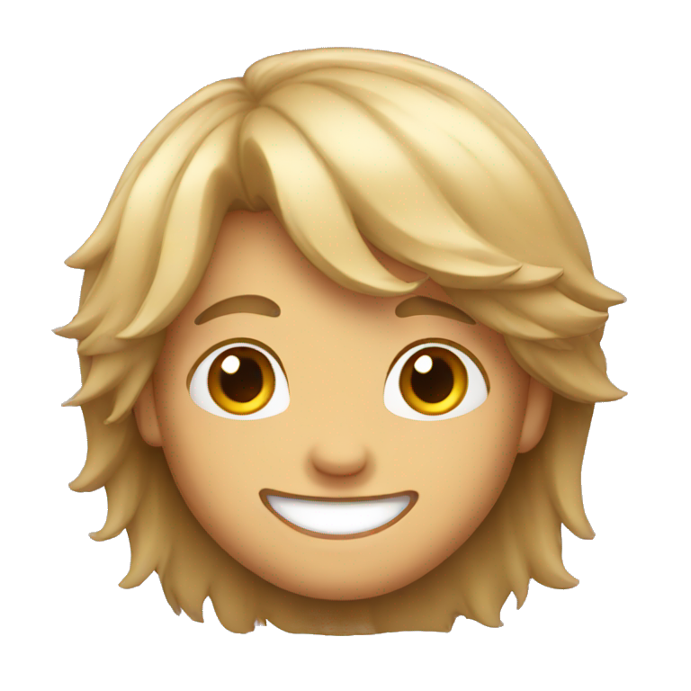 happy boy with long hair emoji