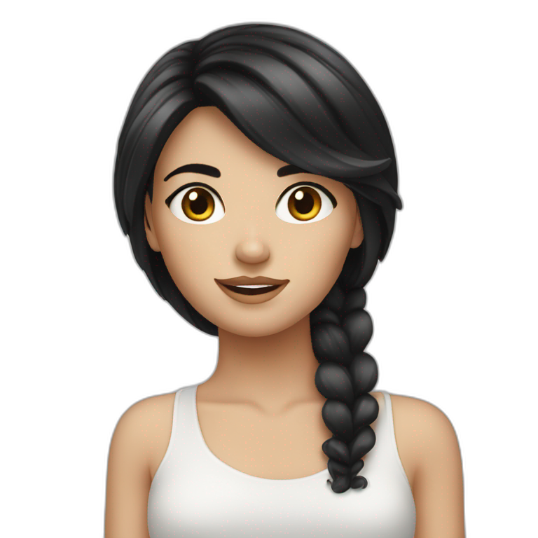 black haired white girl emoji