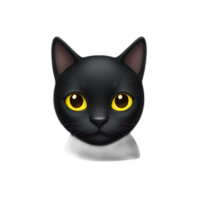 Black cat with yellow eyes emoji