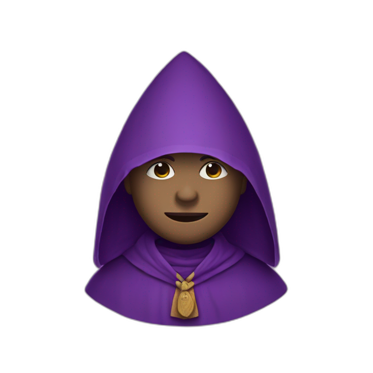 a purple monk with a triangular hood-style hat from ancient guatemala emoji