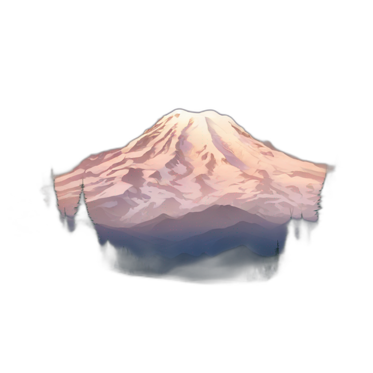 Snowy-mountain-mt-mount-rainier-dawn emoji