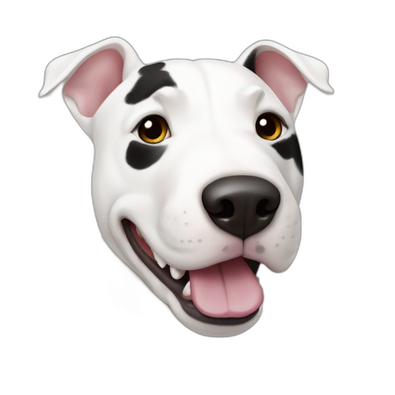 white bull terrier with black spot emoji