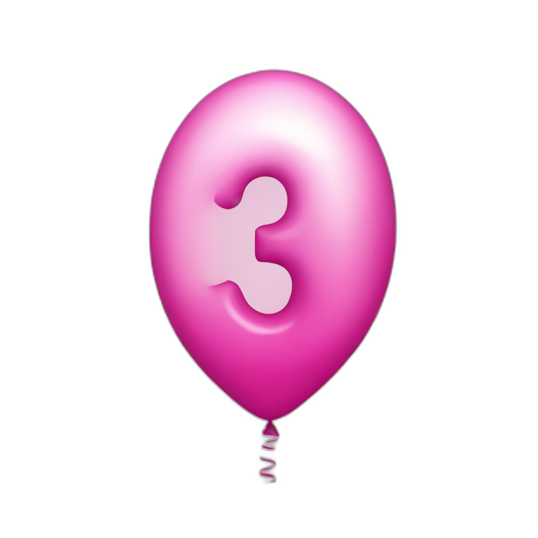 balloon-shaped-like-number-3-pink emoji