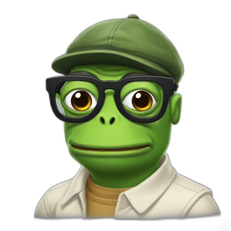nerd pepe frog emoji