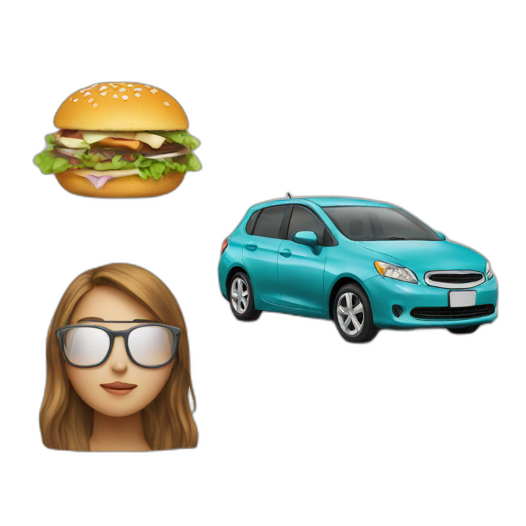 Student, food, car emoji