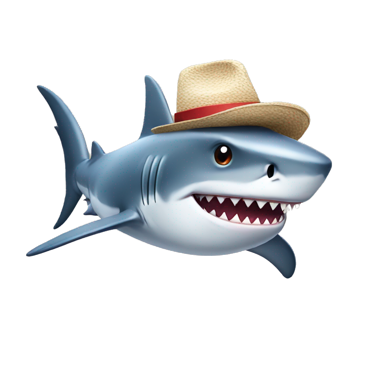 shark with hat emoji