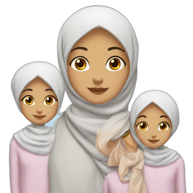 Family of 5 hijab emoji