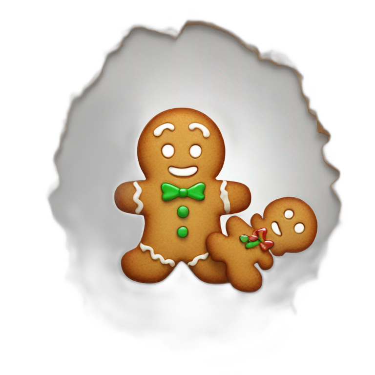 Gingerbread made of glass broken in half  emoji