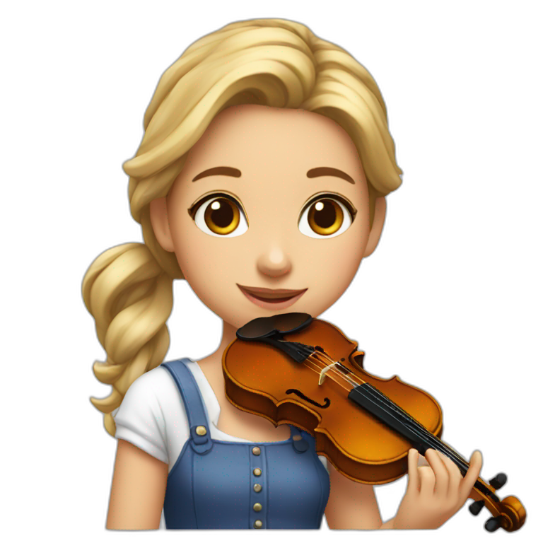 the girl with the paints and the violin emoji