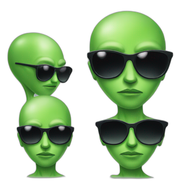 Green alien with sunglasses  emoji