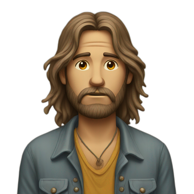 Hippie-guy-sad emoji