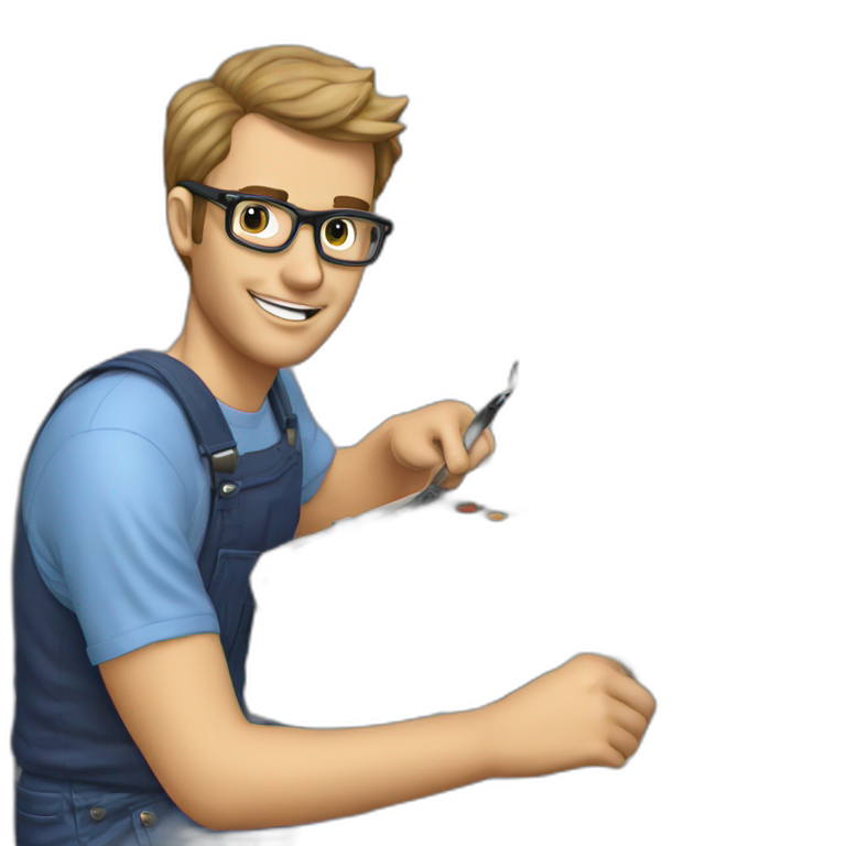 Adrian black fixing a commodore 64 emoji