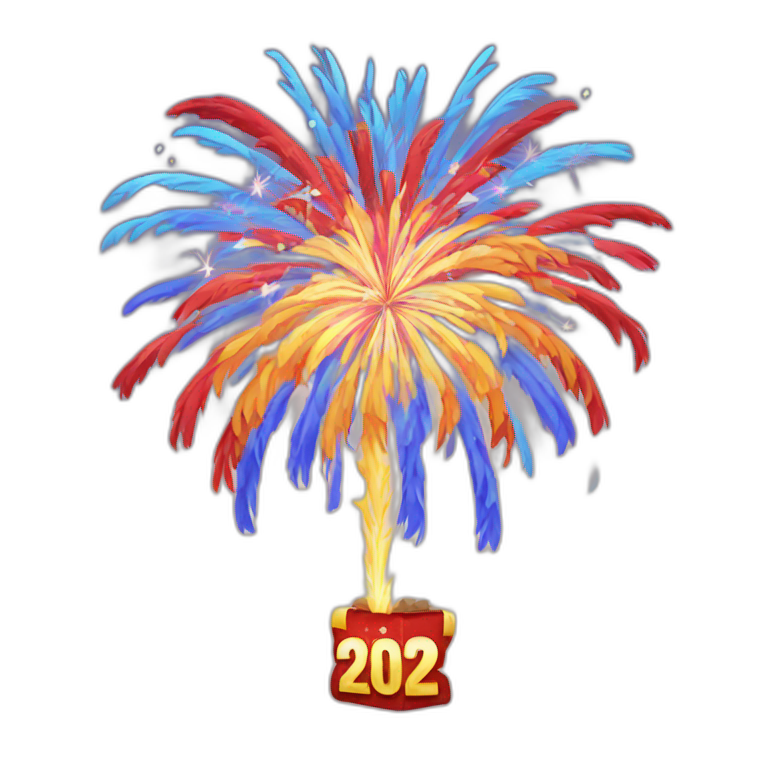 happy new 2024 fireworks emoji