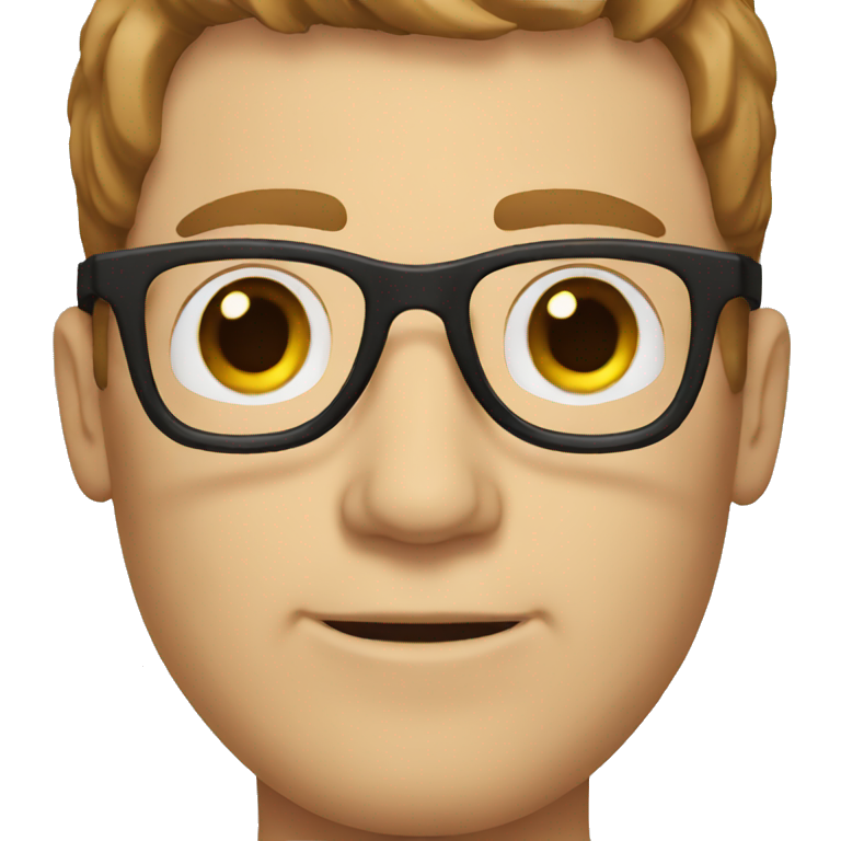 a white man with glasses and brown hair emoji