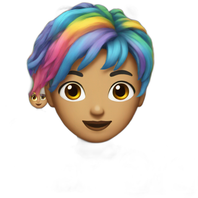 Rainbow hair emoji
