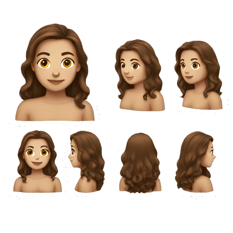 Brown haired  emoji