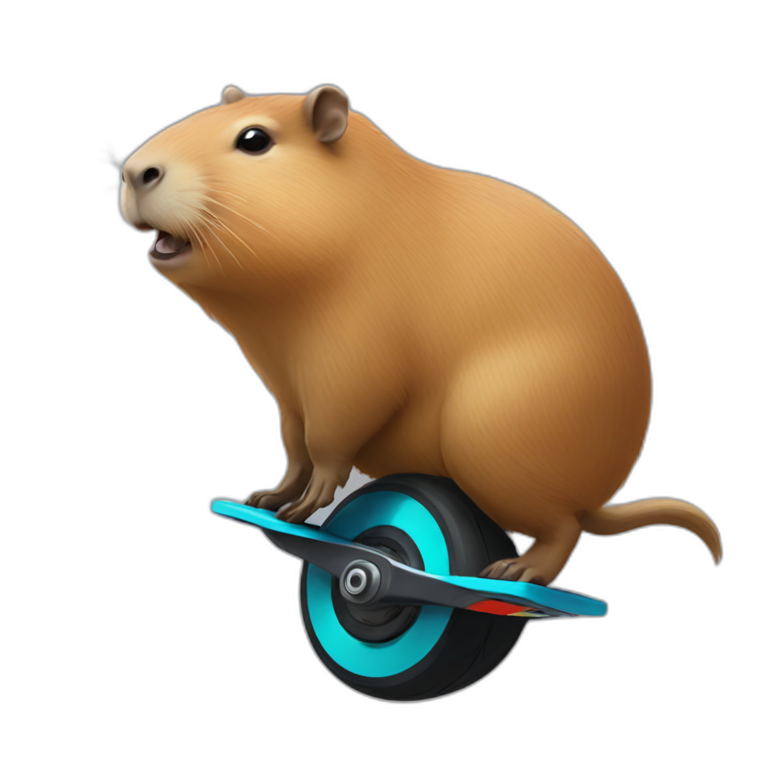capybara on a onewheel emoji