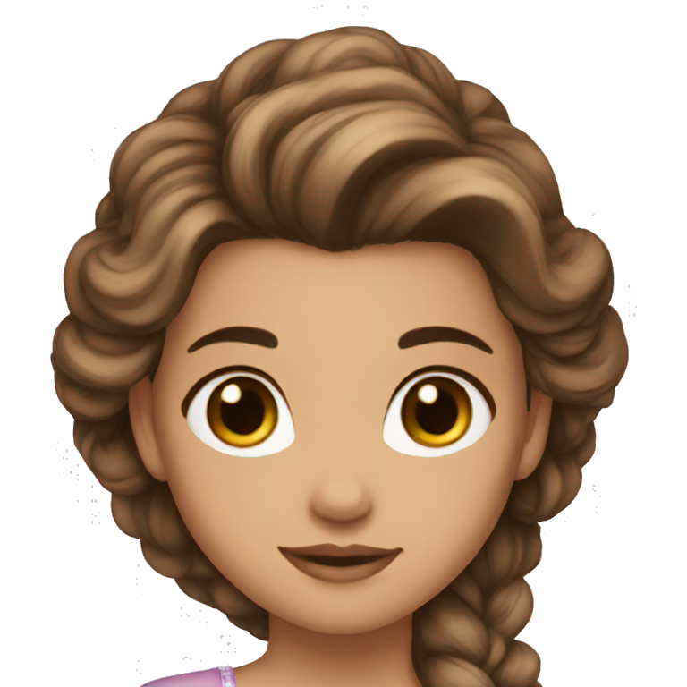 princess, brown ombre hair, brown eyes emoji