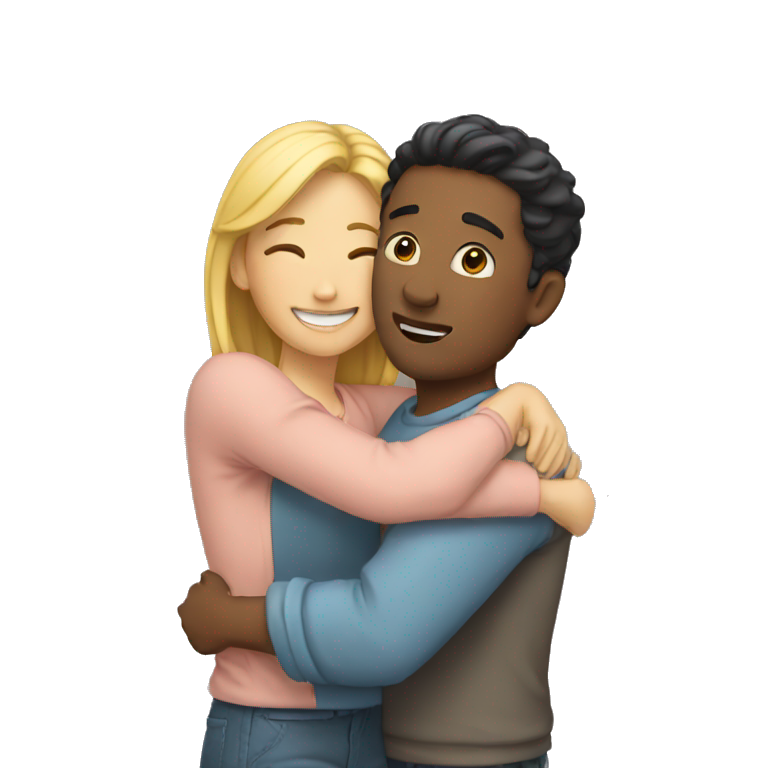 two people hugging each other emoji
