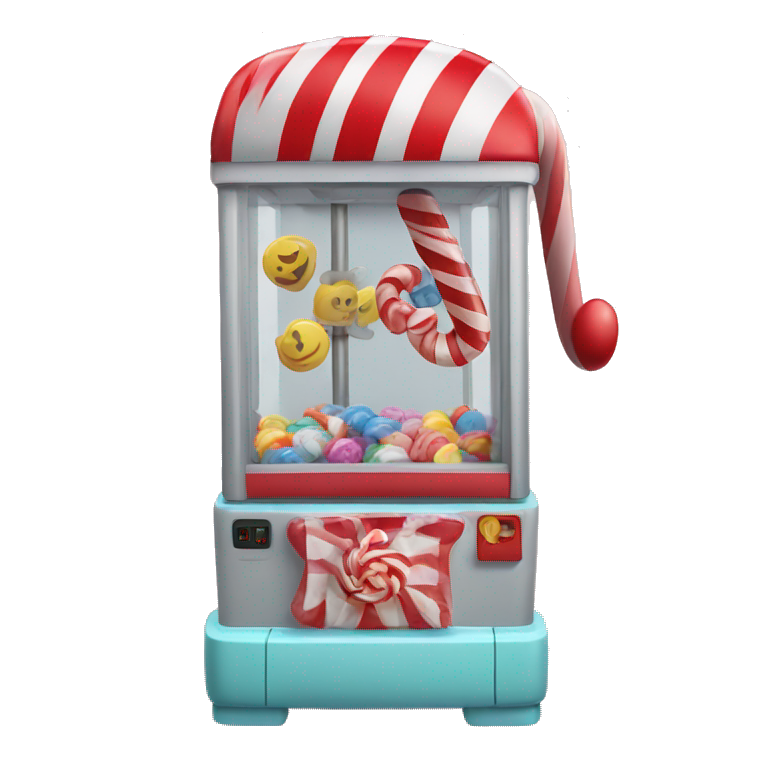Candy cane claw machine emoji