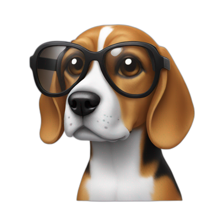 Beagle with sunglasses emoji