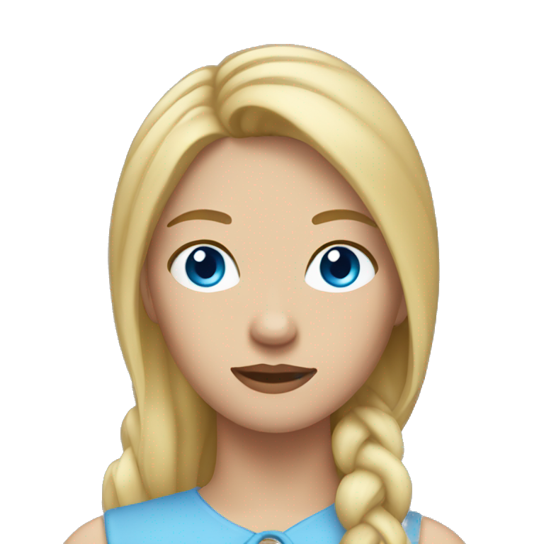 woman with blue eyes and medium blonde hair and horse emoji