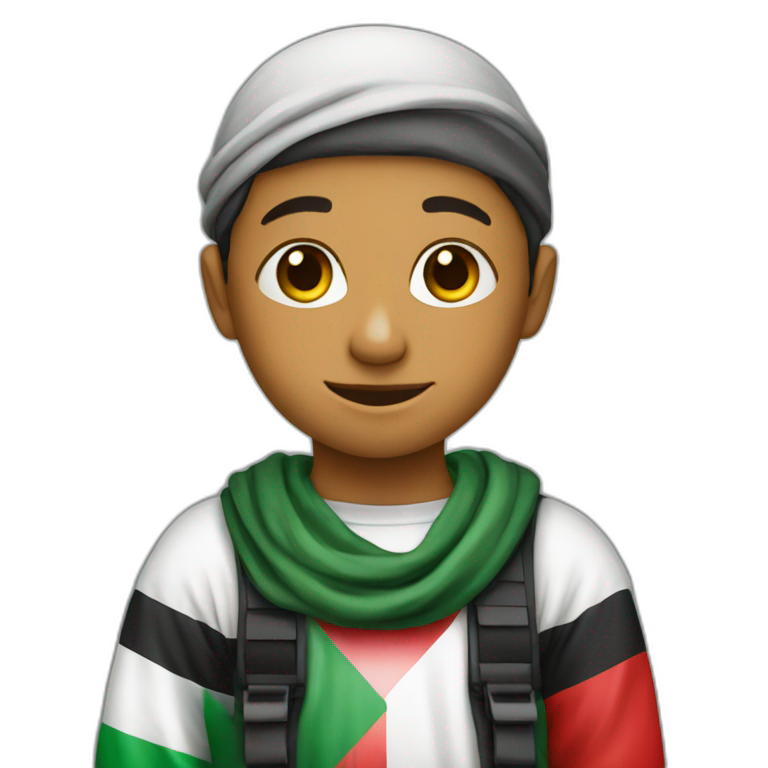 A boy with Palestine falg  emoji