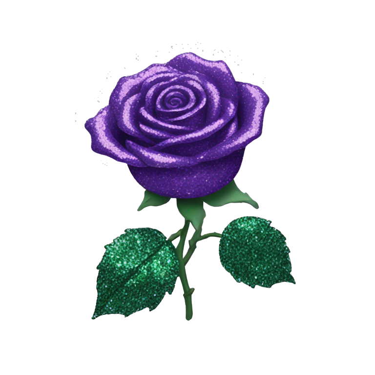 Purple glitter rose emoji