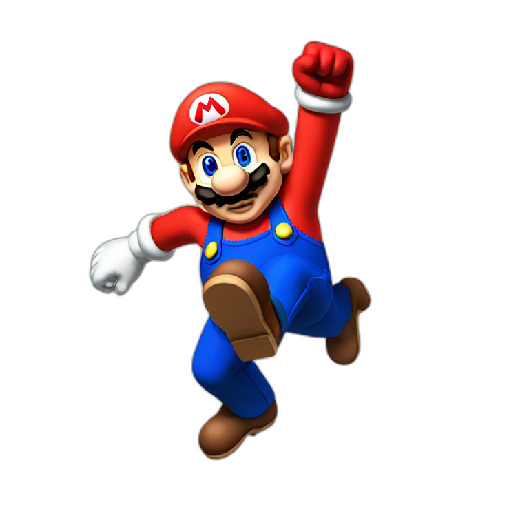 8 bit Mario Jumping emoji