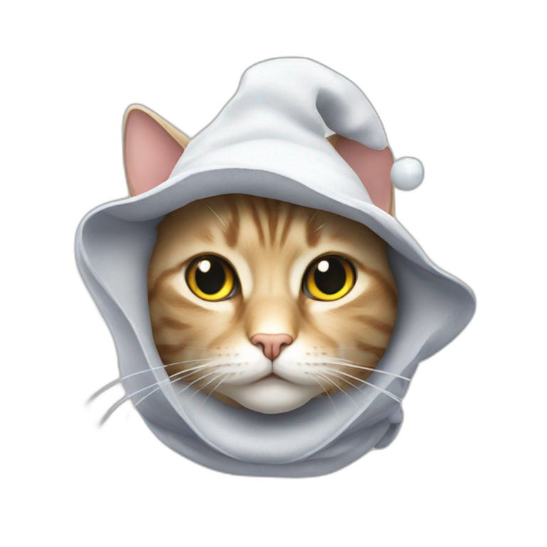 Cat with hoodini hat stars emoji