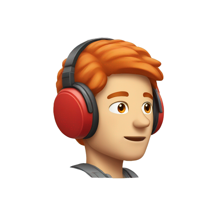 white red head guy listening to music headphones emoji
