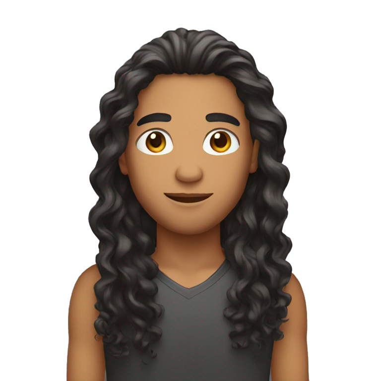 latino with long curly hair emoji