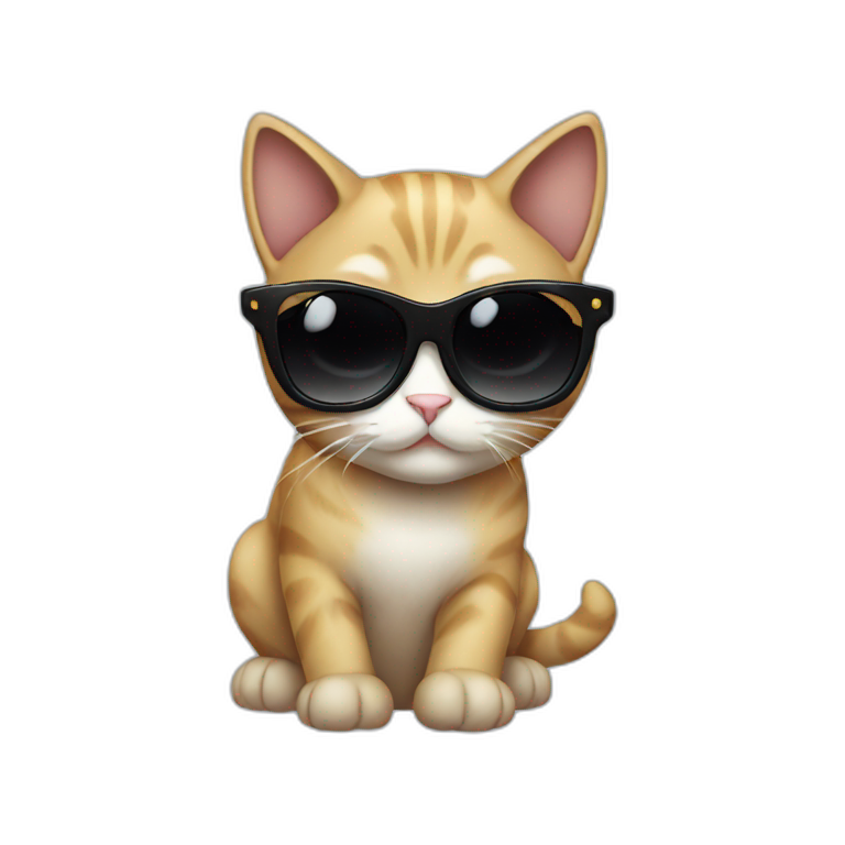 Cat sunglasses black cute emoji