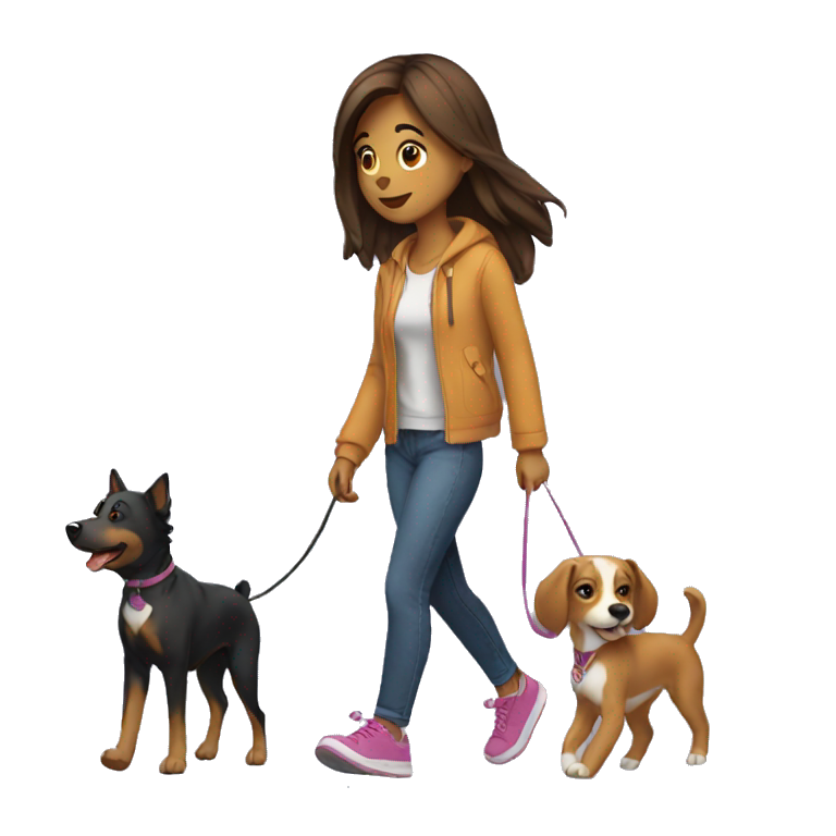 Gurl walking dog  emoji