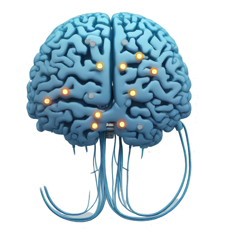AI brain wires circuit emoji