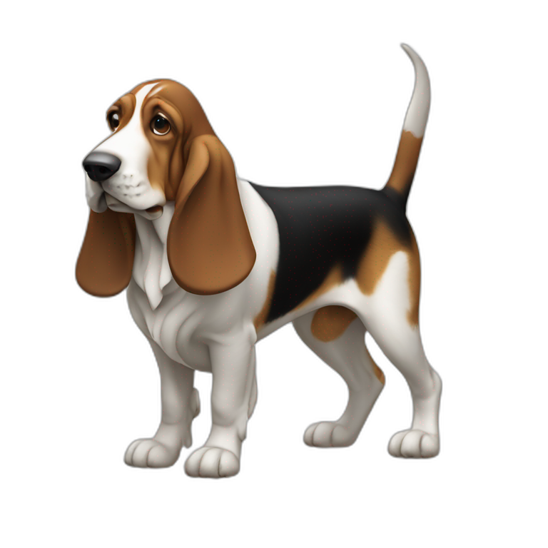 Dog Canine Basset Hound full body, realistic, minimalistic emoji