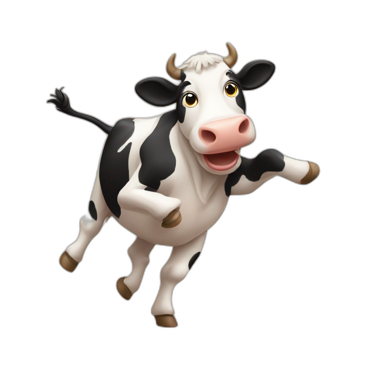 A cow is dancing emoji