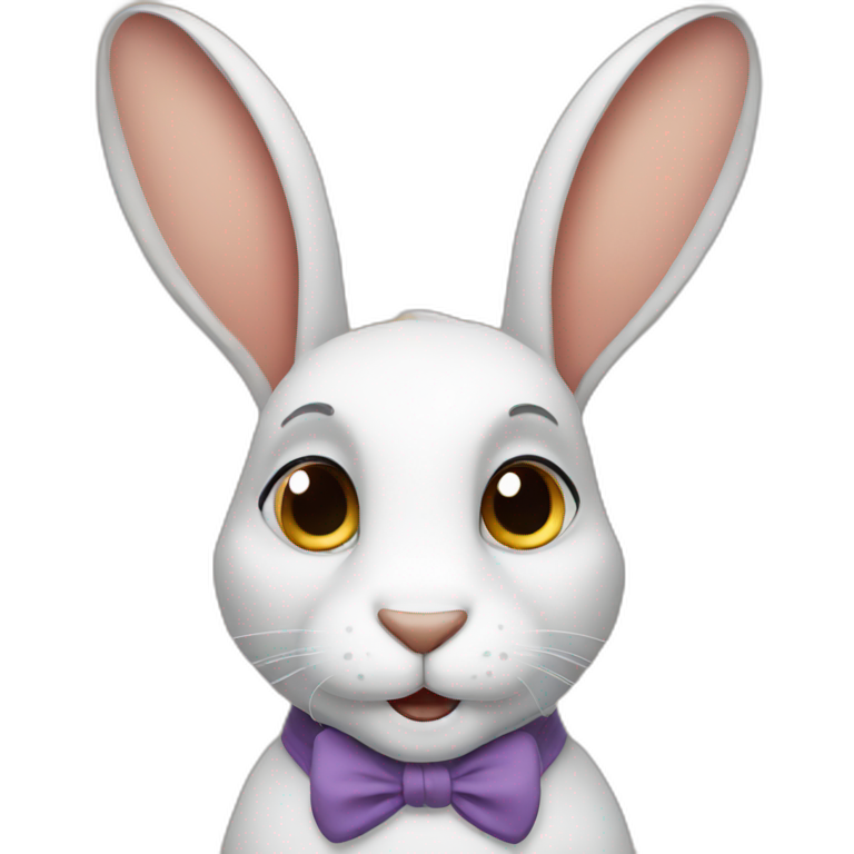 Smart rabbit with big ears emoji