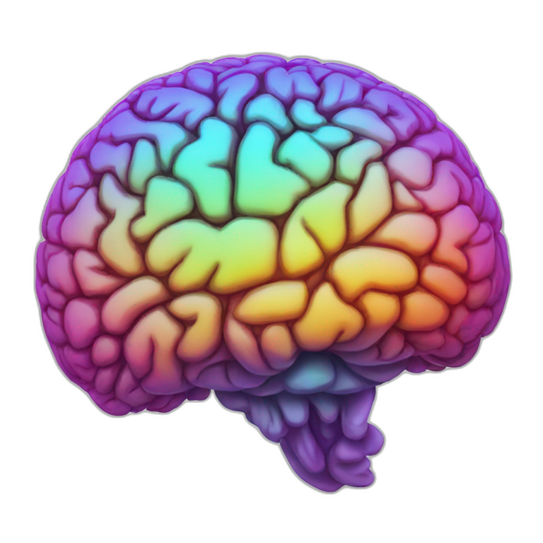 ultra prismatic brain. front emoji
