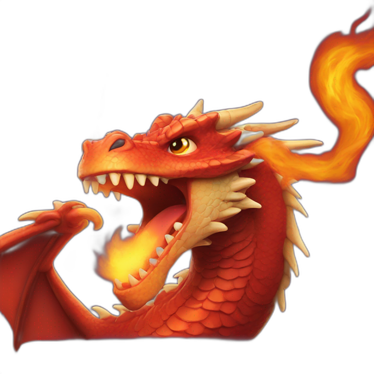A dragon breathing fire emoji