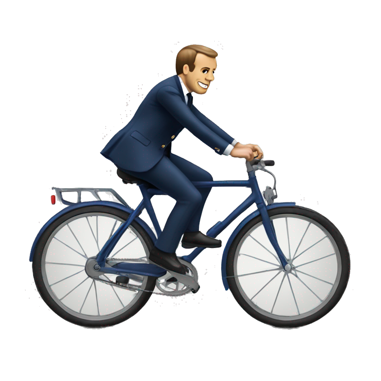 Macron sur une velo emoji