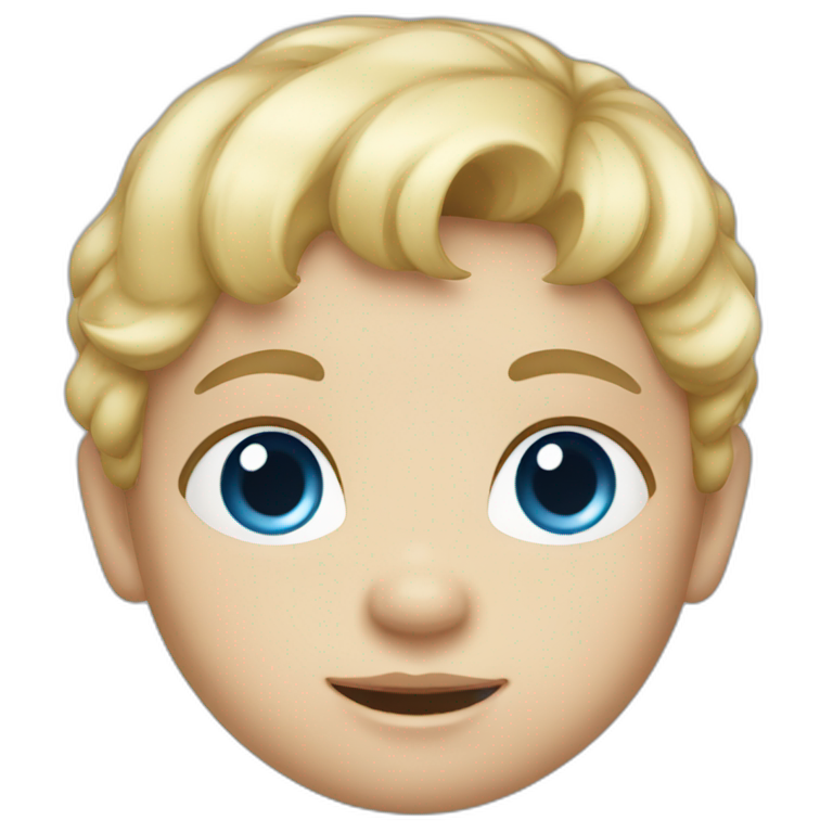 A baby with blond hair, blue eyes and a blue t-shirt emoji