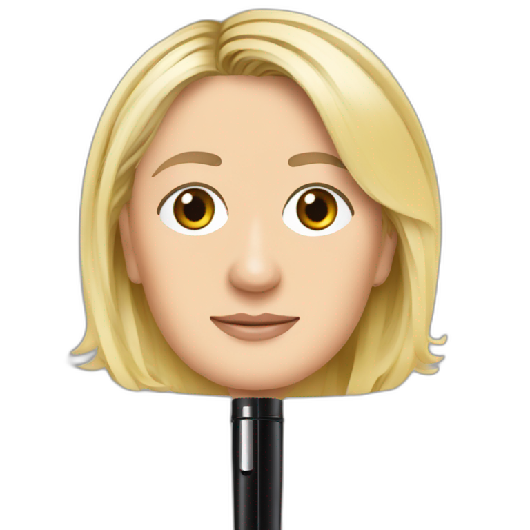 Marine Le Pen With a black Pen emoji