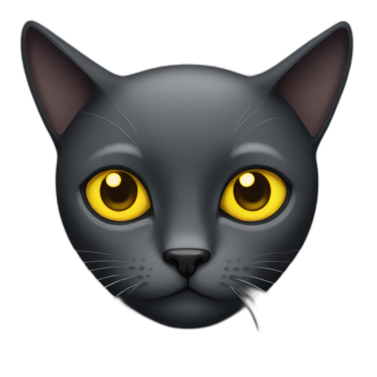 black cat with yellow eyes emoji