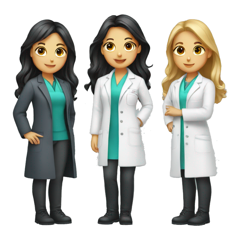 Group of six pharmacists girls emoji