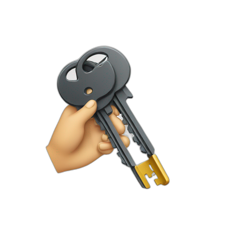keys holding in hand emoji