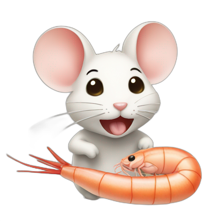 Mouse eat shrimp suchi emoji