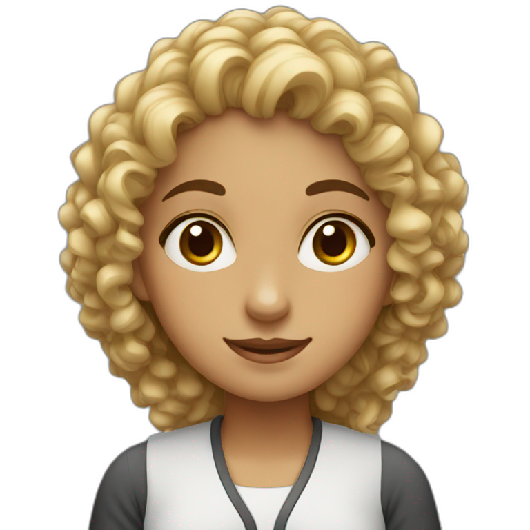 Arab Curly hair engineer girl emoji